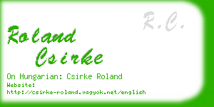 roland csirke business card